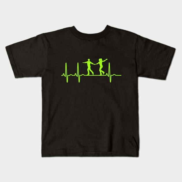 West Coast Swing Heartbeat WCS Kids T-Shirt by echopark12